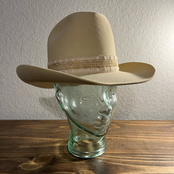 Vintage Stetson Men’s Cowboy Western Hat Beaver Fur 5X XXXXX Tan Original  Tag